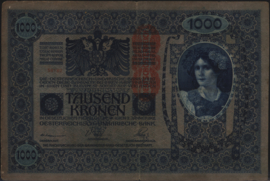 Oostenrijk-Hongarije  P59 1.000 Kronen 1919 (Old date 1902)