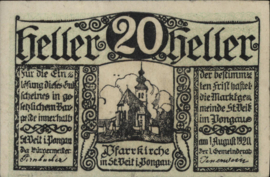 Oostenrijk - Noodgeld - St. Veit i. Pongau KK.: 945 20 Heller 1920