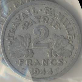 France #KM904.1 2 Francs 1944 VICHY