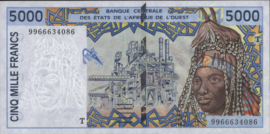 West African States/Togo P813T.h 5,000 Francs 1999