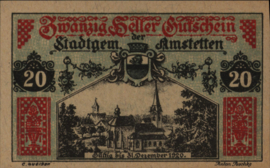 Oostenrijk - Noodgeld - Amstetten  KK.:37 20 Heller 1920