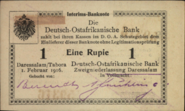 German East Africa  P20 1 Rupie 1916