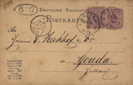 Netherlands, Gouda, Deutsche Post, Postkarte 1878