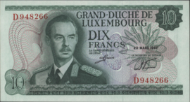 Luxemburg  P53 10 Francs 1967