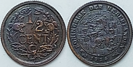 Netherlands Sch.1011 ½ Cent 1916