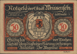 Duitsland - Noodgeld - Weissenfels Grab/Mehl.:1403 50 Pfennig 1921