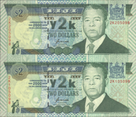 Fiji P102 2 Dollars 2000 HERDENKINGSUITGAVE