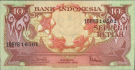 Indonesië  P66 10 Rupiah 1959