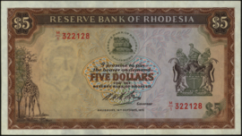Rhodesia  P32/B109 5 Dollars 1972