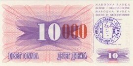 Bosnië-Herzegovina  P53.d 10.000 Dinara 1993