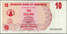 Zimbabwe  P39 10 Dollars 2006
