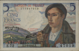 Frankrijk  P98 5 Francs 1943