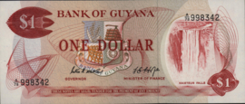Guyana  P21 1 Dollar 1966 (No Date)