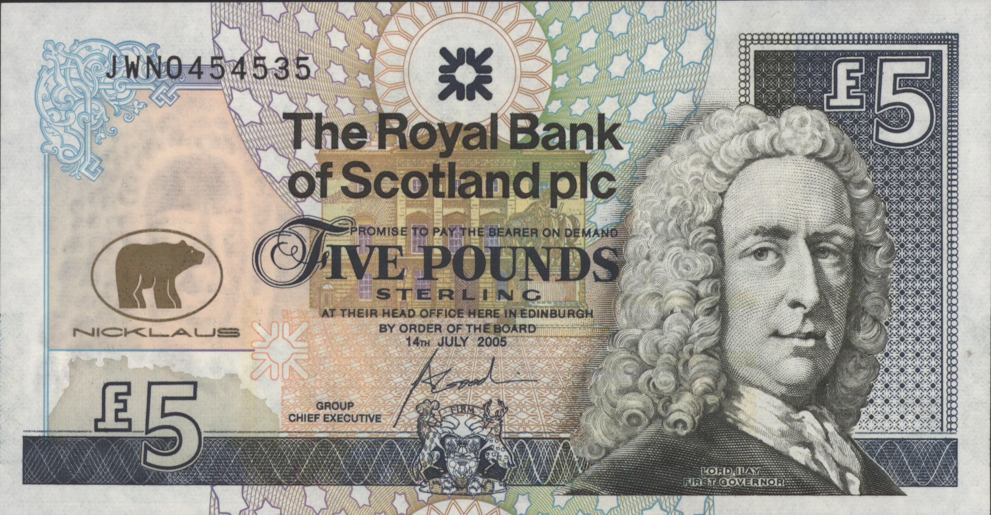 Royal Bank of Scotland plc P365.A 5 Pounds 2005 COMMEMORATIVE