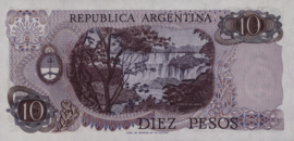 Argentina P295 10 Pesos 1973-76 (ND) sign var 2