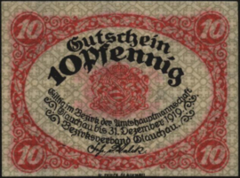 Germany - Emergency issues - Glauchau  Grab.: G18 10 Pfennig 1919