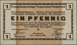 Duitsland - Noodgeld - Kampgeld Tiesen: KNB05.10 1 Pfennig 1915