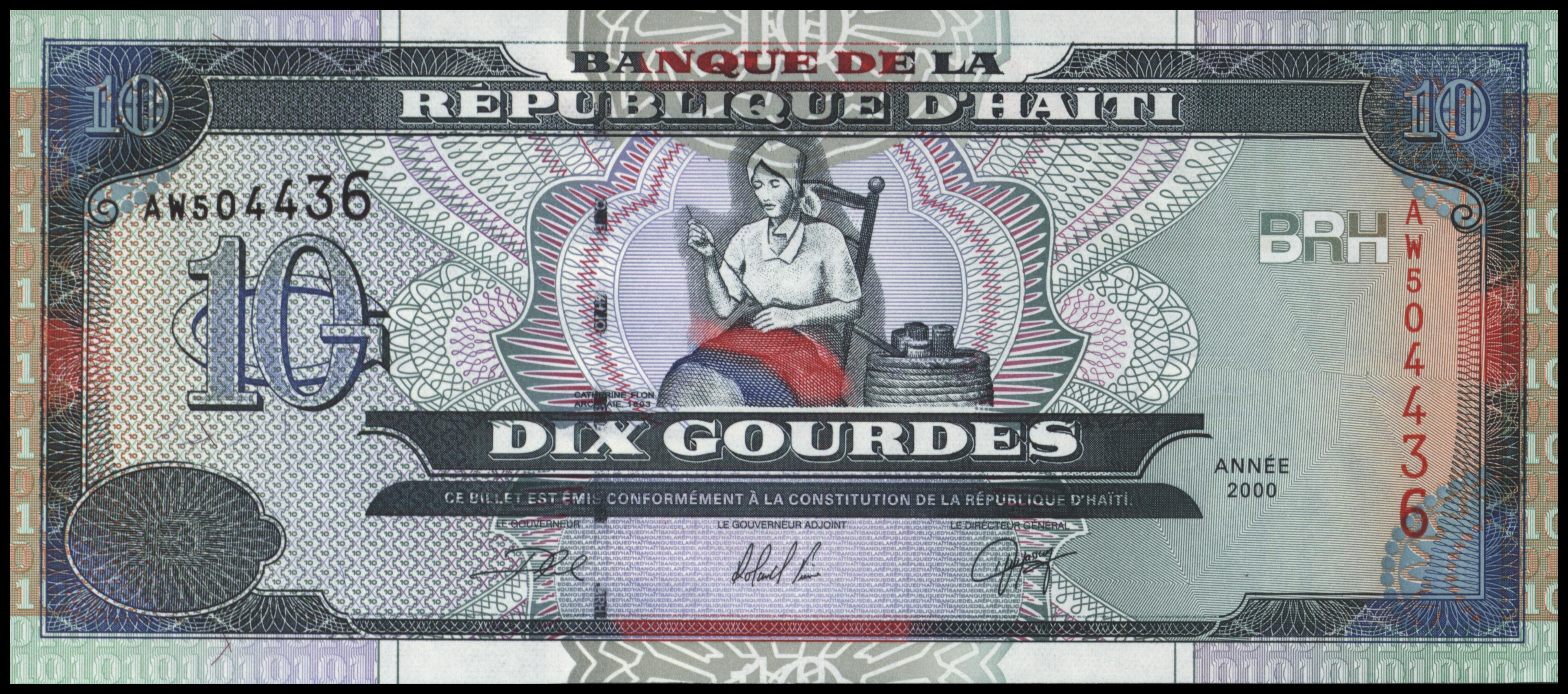 Haiti P265.a 10 Gourdes 2000
