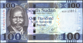 Sudan (South)  P15.c 100 Pounds 2017