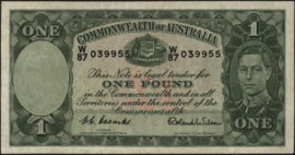 Australië  P26/B132 1 Pound 1938-'52