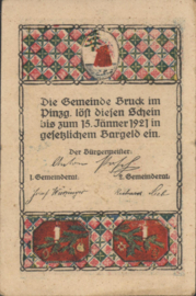 Oostenrijk - Noodgeld - Bruck im Pinzgau KK.:107.III.a 60 Heller 1921