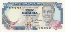 Zambia  P31 10 Kwacha 1989 (No date)