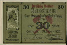 Oostenrijk - Noodgeld - Brixlegg K.K.: 104 30 Heller 1920