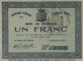 France - Emergency - Trélon JPV-59.2535 1 Franc 1914-'15