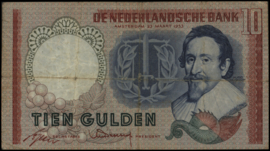 Netherlands  PL45.c ROOD 10 Gulden 1953