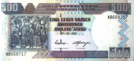 Burundi  P38.a 500 Francs 1997