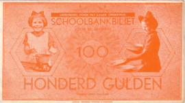 School-, test- and other money 100 Gulden ±1950