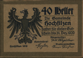 Oostenrijk - Noodgeld - Hochfilzen KK.:382 40 Heller 1921
