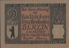 Duitsland - Noodgeld - Berlijn  Grab/Mehl.:92.3 2 Mark 1922