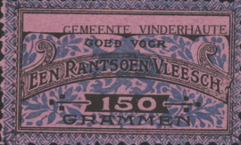 België - Noodgeld - Vinderhaute   NL0.Blauw op roze 150 Grammen 1914-'18 (No date)