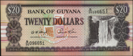 Guyana  P30/B108 20 Dollars 1996 (No date)