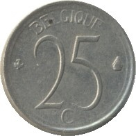 Belgique KM153.1 25 Centimes 1964-1975