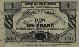 Frankrijk - Noodgeld - Avesnes JPV-59.207 1 Franc 1916