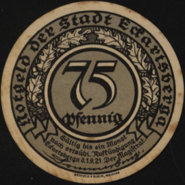 Duitsland - Noodgeld - Eckartsberga Thür Grab.: 305 75 Pfennig 1921