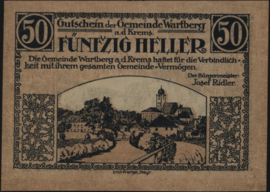 Oostenrijk - Noodgeld - Wartberg an der Krems KK.:1141 50 Heller 1920