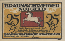 Germany - Emergency issues - Braunschweig Grab/Mehl.:155.3.d 25 Pfennig 1921