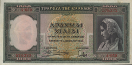 Greece P110 1,000 ΔΡΑΧΜΑΙ / Drachmes / Drachmai 1939