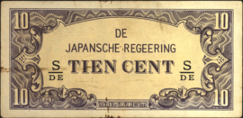 Netherlands Indies, Japanese Occupation 1942-1945  PLNI25.3/P121.a 10 Cent 1942 (No date)