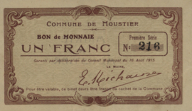 Frankrijk - Noodgeld - Moustier JPV-59.1841 1 Franc 1915