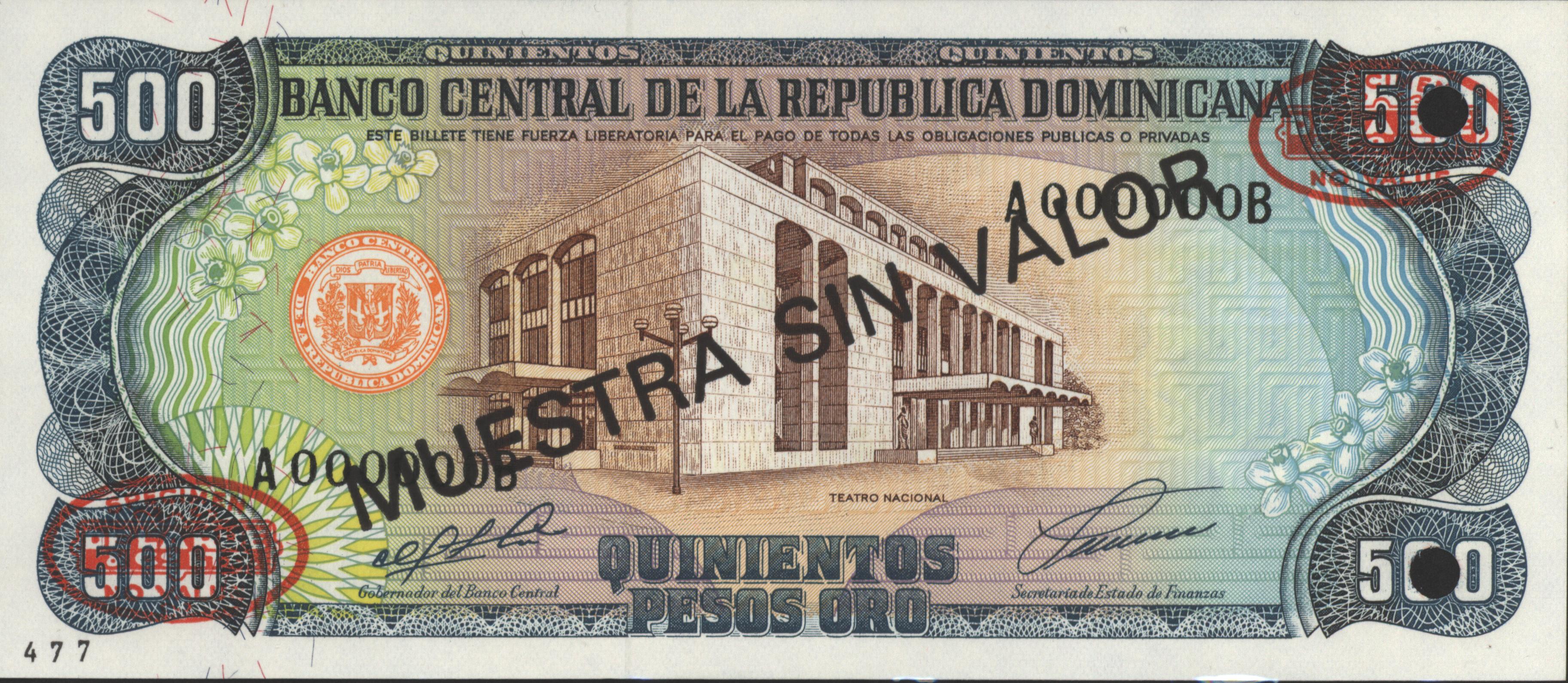 Dominican Republic P137.s1 500 Pesos 1991 SPECIMEN