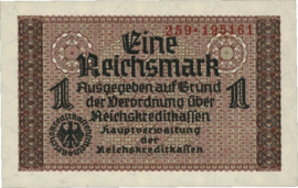 Germany occupation issues Ros.551 1 Mark 1939