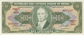 Brazilië P159.e: 10 Cruzeiros ND (1950) UNC-