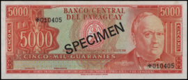Paraguay PCS1.a 5.000 Guaranies 1979 SPECIMEN