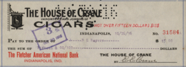 Indianapolis, Crane Cigars, 1916