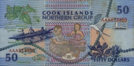 Cook Islands  P10 50 Dollars 1992 (No date)