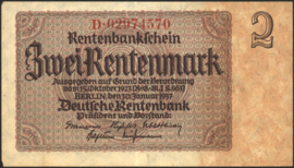 Germany P174.3: D 2 Rentenmark 1937